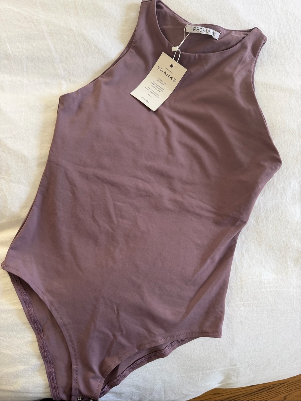 ReoRia Mauve Tank-Style Bandeau Bodysuit